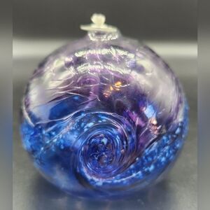 Kites Van Glow Ball Blue and Purple Hand-Blown Glass Ornament Oil Lamp
